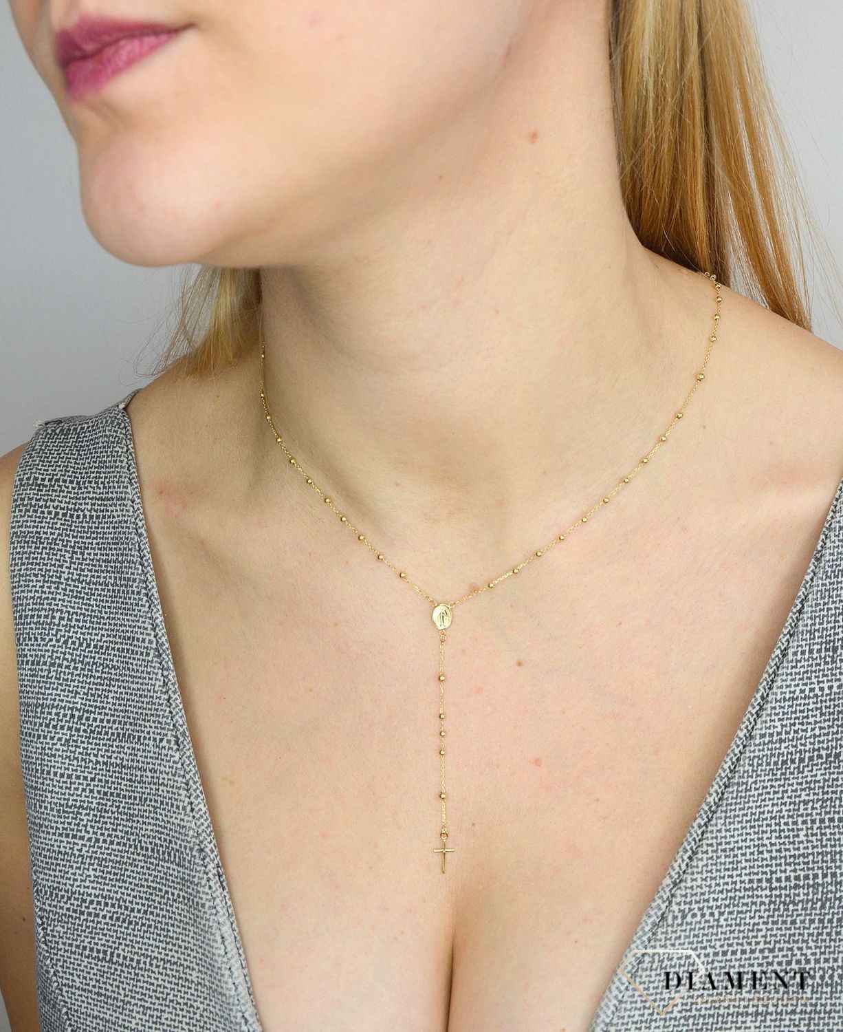 Złoty naszyjnik damski 585 różaniec NA 2167 585.jpg